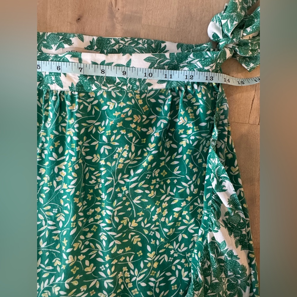 Beulah Elena Tree of Life Green Silk Wrap Skirt - Picture 10 of 12
